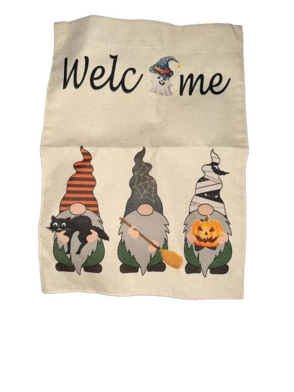 Halloween garden Flag ~ 12" x 18" ~ Halloween Garden Flag Gnomes ~ Double Sided